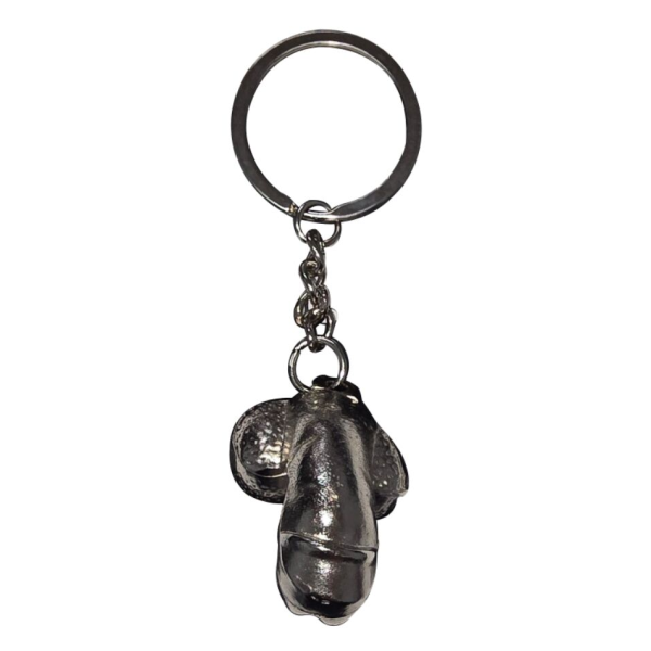 DIABLO PICANTE - LLAVERO METAL PENE ENCOGIDO PLATA