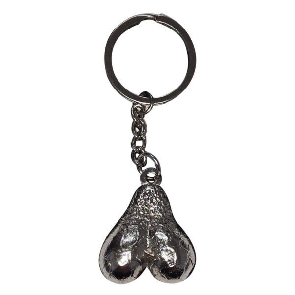 DIABLO PICANTE - LLAVERO METAL HUEVOS PLATA