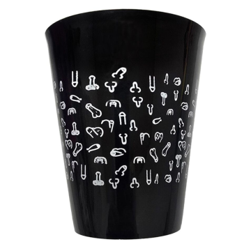 DIABLO PICANTE - VASO NEGRO 500 ML CON PENES BLANCOS