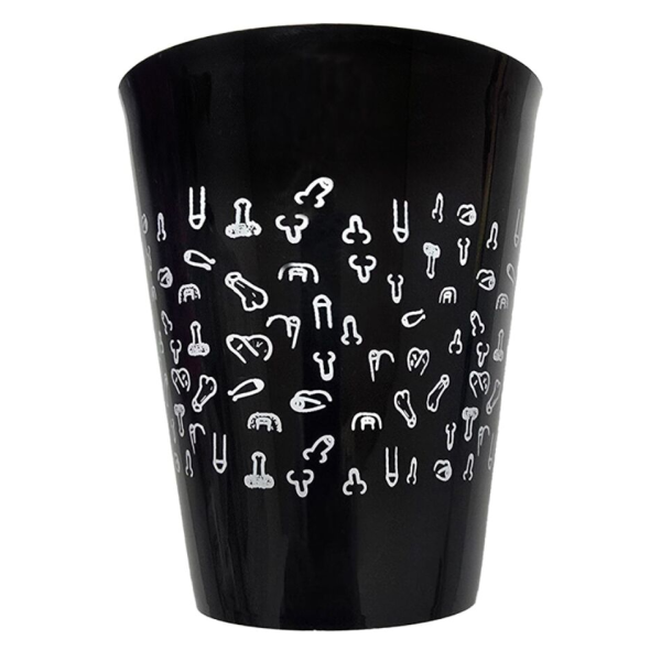 DIABLO PICANTE - VASO NEGRO 500 ML CON PENES BLANCOS