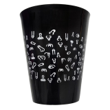 DIABLO PICANTE - VASO NEGRO 500 ML CON PENES BLANCOS