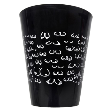 DIABLO PICANTE - VASO NEGRO 500 ML CON TETAS BLANCAS