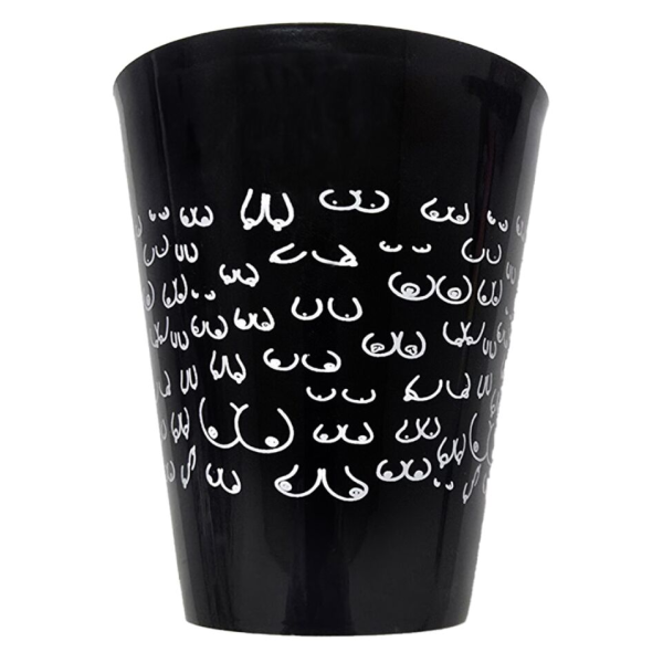 DIABLO PICANTE - VASO NEGRO 500 ML CON TETAS BLANCAS
