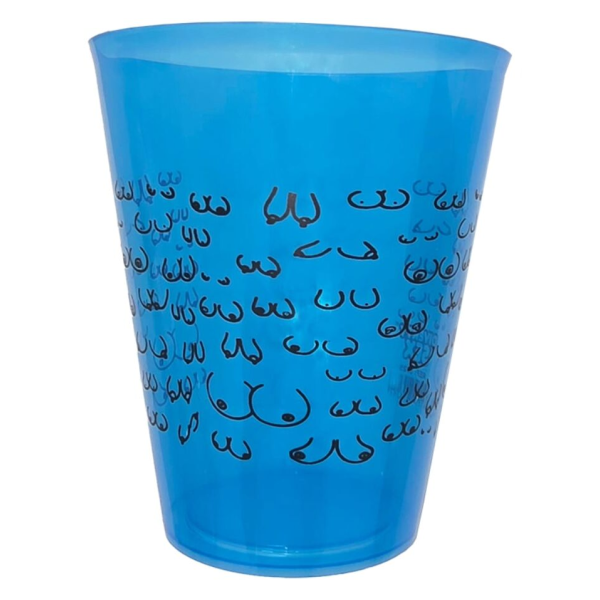 DIABLO PICANTE - VASO AZUL 500 ML CON TETAS NEGRAS