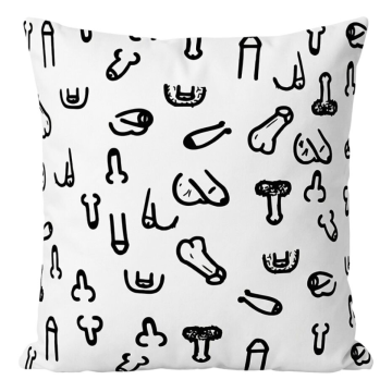 DIABLO PICANTE - COJÍN 30 X 30 PENES BLANCO