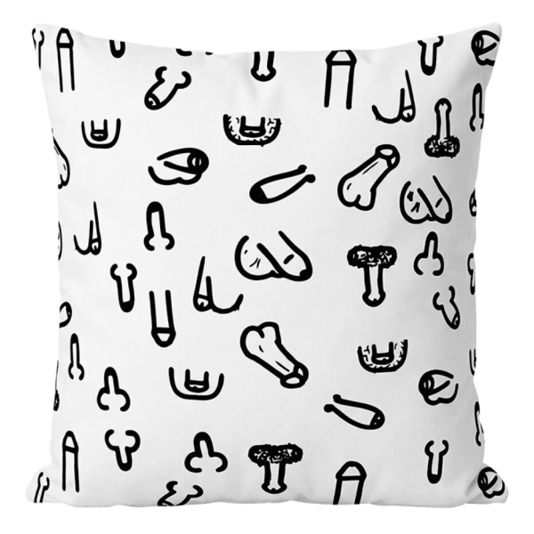 DIABLO PICANTE - COJÍN 30 X 30 PENES BLANCO