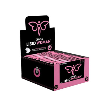 WUG LIBID WOMAN – DISPLAY 12 X 8 UDS | Chicle funcional con Maca, Ginseng Femenino y Zinc para potenciar la vitalidad femenina