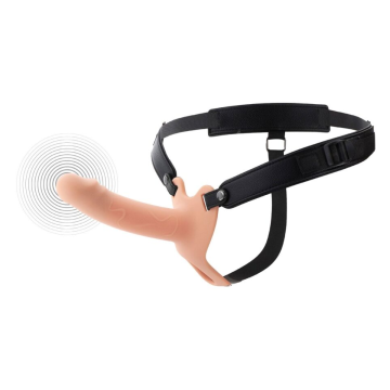 HIDDEN DESIRE - INFERNO STRAP-ON FUNDA PARA PENE CON VIBRACIÓN 16 CM