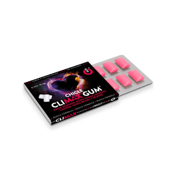 WUG Climax – 1 X 8 UDS | Chicle funcional con Maca, Damiana y Ginseng para potenciar el deseo y la vitalidad íntima