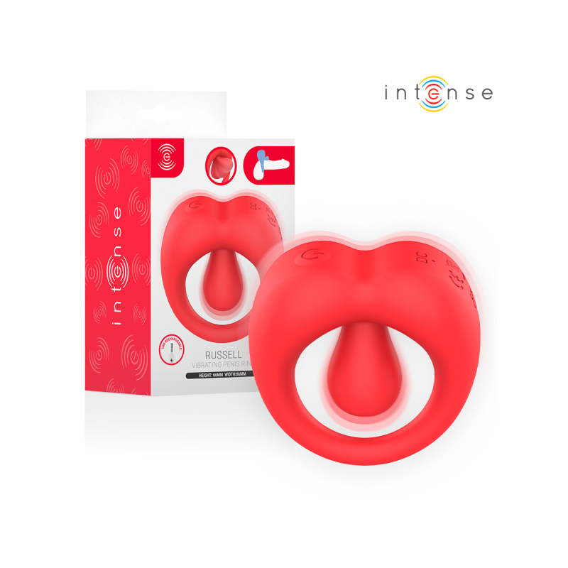 Intense - Russell Anillo Vibrador Con Estimulación De Clítoris Rojo