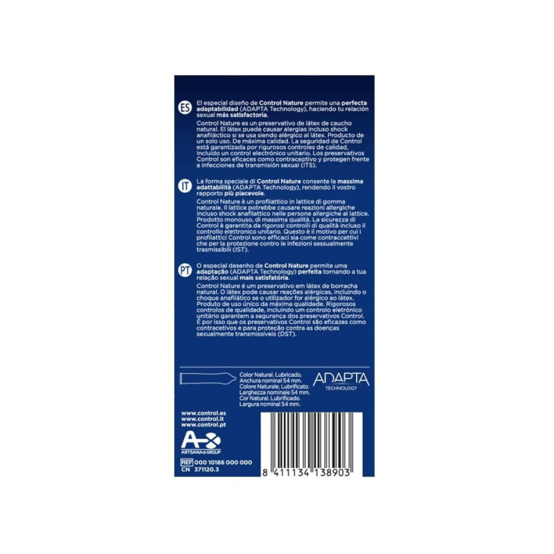 CONTROL - PRESERVATIVI ADAPTA NATURE 12 UNITÀ - CONTROL CONDOMS - Gam…