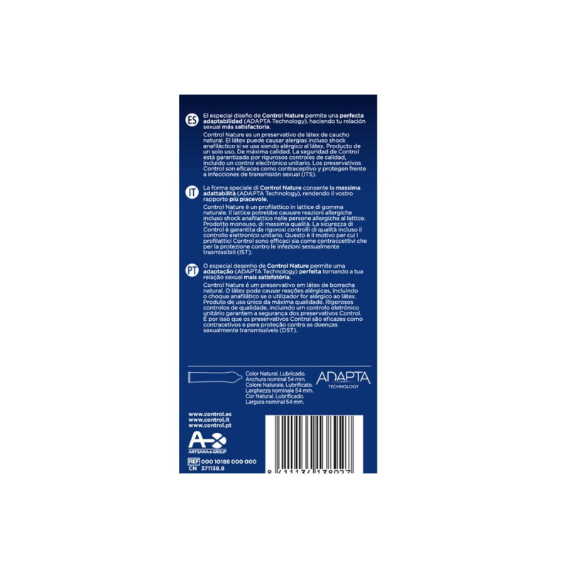 CONTROL - PRESERVATIVI ADAPTA NATURE 6 UNITÀ - CONTROL CONDOMS - Gamm…