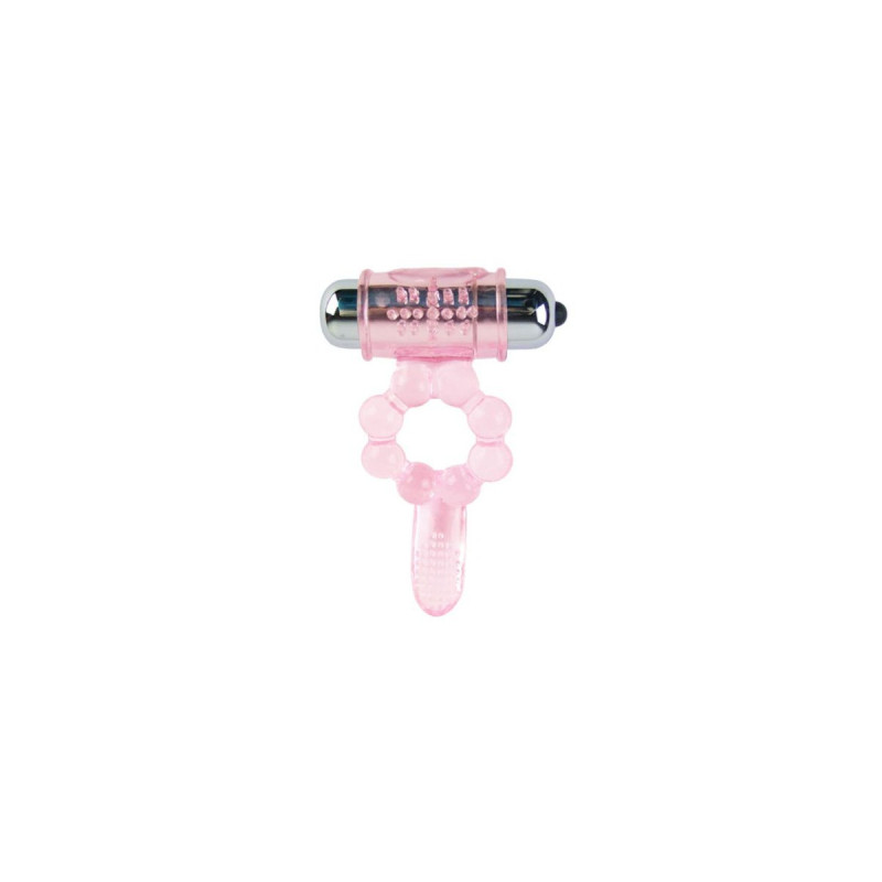 Baile - Anillo Silicona 10 Ritmos Lengua Con Vibración Rosa |
