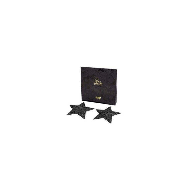 BIJOUX - INDISCRETS FLASH BLACK STAR NIPPLE CAPS - BIJOUX FLASH COLLE…