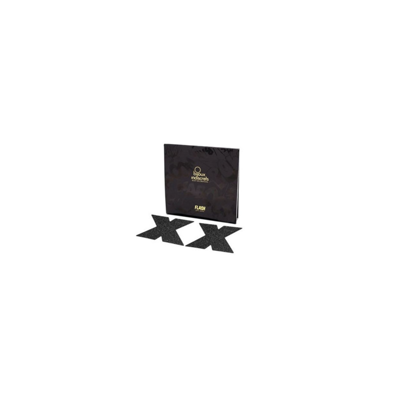 BIJOUX - INDISCRETS FLASH CROSS BLACK NIPPLE CAPS - BIJOUX FLASH COLL…