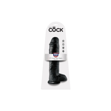 King Cock - Pene Realistico Negro 28 Cm | Vybes.it