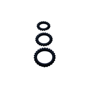 Baile - Titan Set 3 Pcs Cock Ring Black 2.8 + 2.4 + 1.9 Cm |