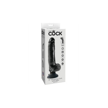 King Cock - Dildo Vibrador Con Testículos 23 Cm Negro | Vybes.it