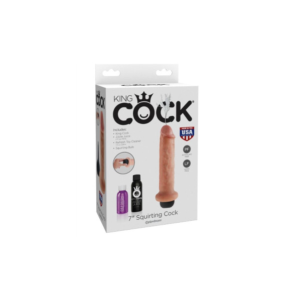 KING COCK - DILDO SQUIRTING 17.8 CM NATURAL