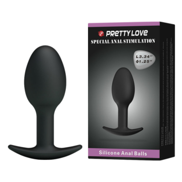 PRETTY LOVE - SILIKON ANALPLUG 6.5 CM SCHWARZ
