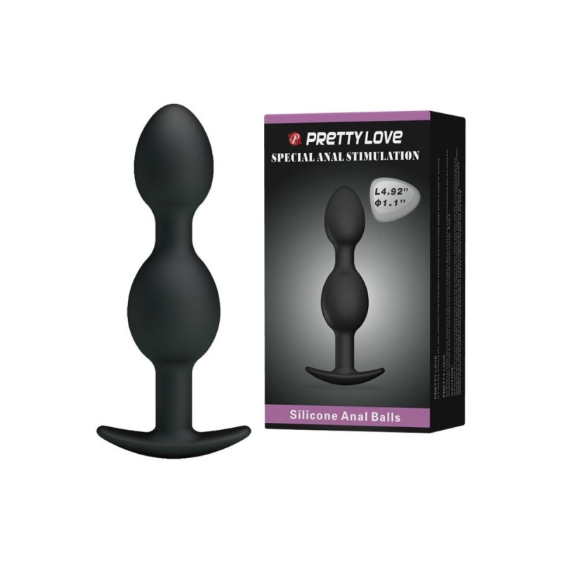 Pretty Love - Silicone Anal Balls 12.5 Cm Black | Vybes.it