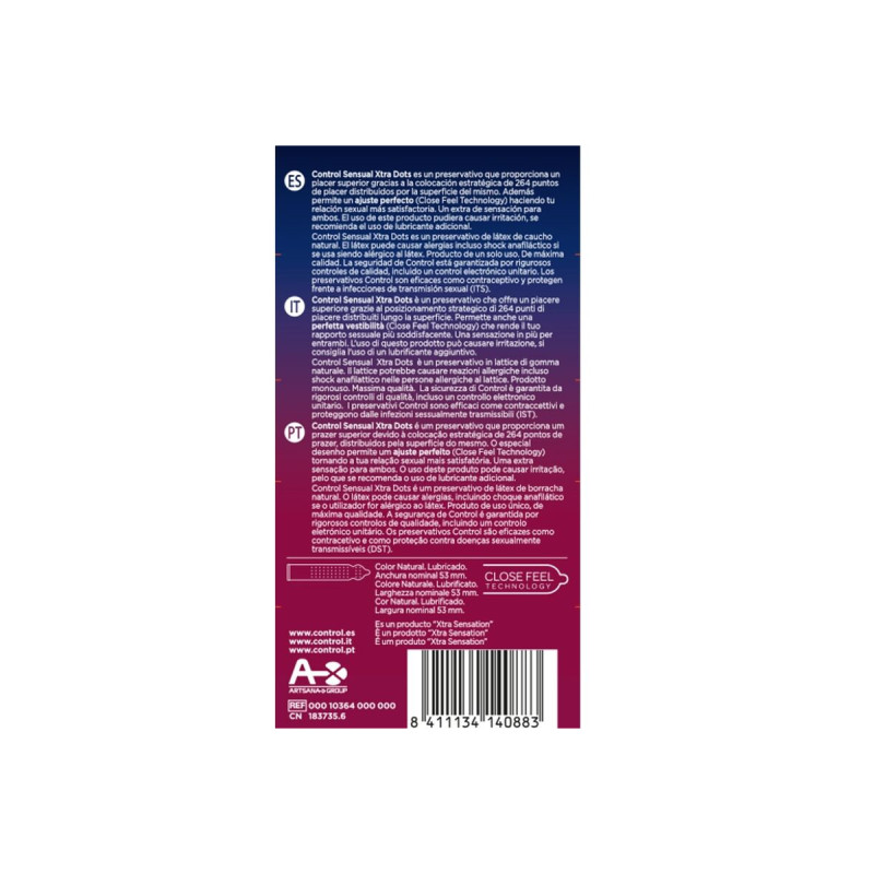 CONTROL - XTRA DOTS 12 UDS - CONTROL CONDOMS - Points and Stretch Mar…