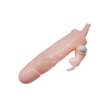 Baile - Brave Man Funda Pene Con Rabbit Vibrador 16.5 Cm Natural |