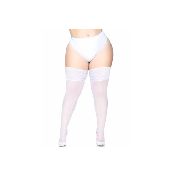 LEG AVENUE - PLUS SIZE STAY UP SHEER WHITE - LEG AVENUE HOSIERY - Tig…