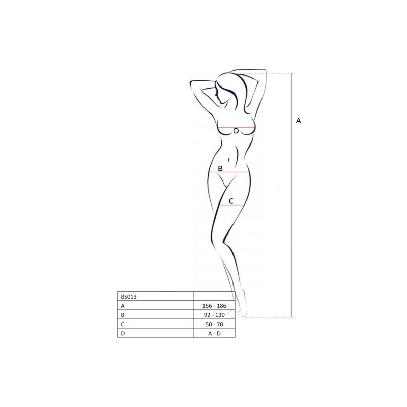 PASSION - WOMAN BS013 BLACK BODYSTOCKING ONE SIZE - PASSION WOMAN BOD…