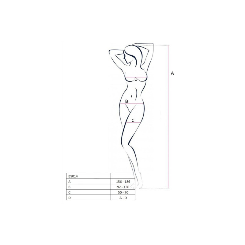 PASSION - WOMAN BS014 WHITE BODYSTOCKING ONE SIZE - PASSION WOMAN BOD…