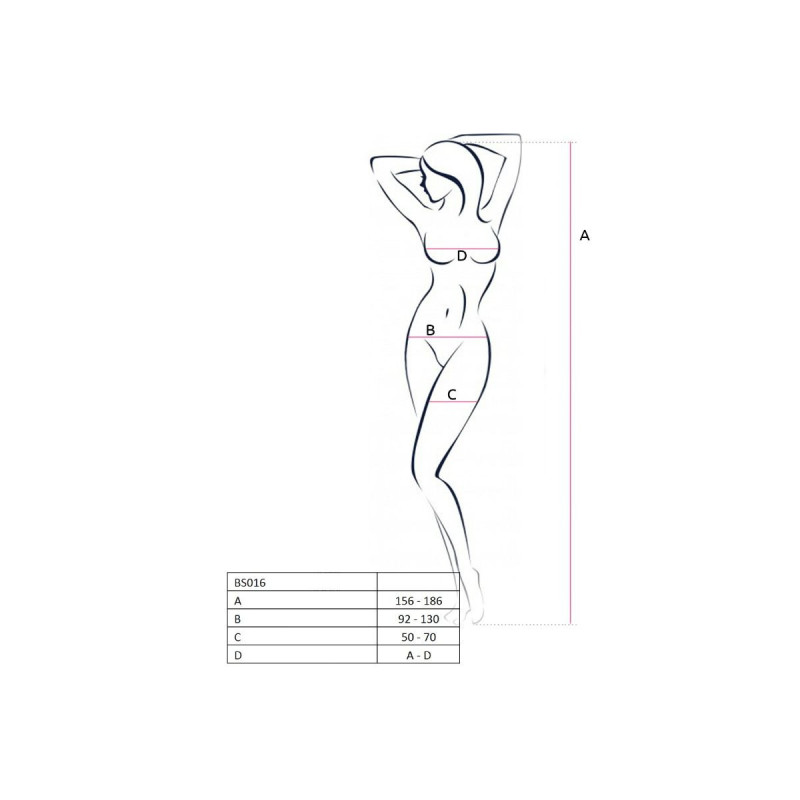 PASSION - WOMAN BS016 WEISSER BODYSTOCKING, EINE GRÖSSE - PASSION WOM…