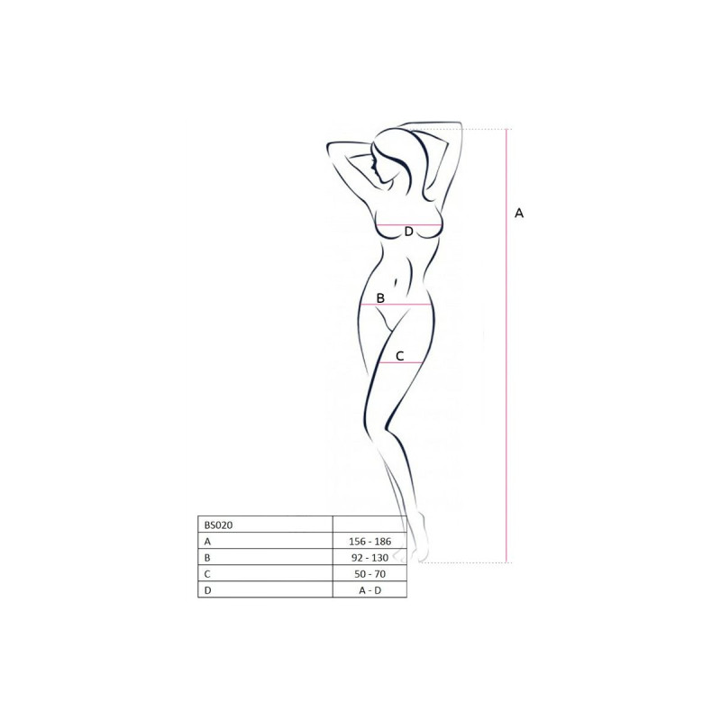 PASSION - WOMAN BS020 WEISSER BODYSTOCKING, EINE GRÖSSE - PASSION WOM…