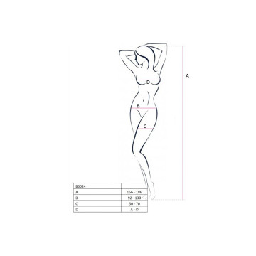 PASSION - FEMME BS024 BODYSTOCKING BLANC TAILLE UNIQUE - PASSION WOMA…