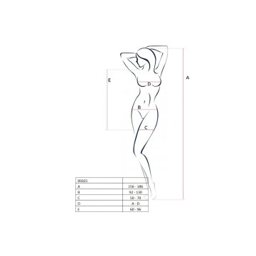 PASSION - WOMAN BS025 BODYSTOCKING WEISSER KLEIDSTIL EINE GRÖSSE - PA…
