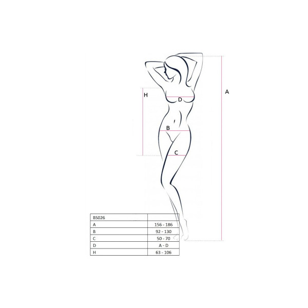 PASSION - WOMAN BS026 BODYSTOCKING ESTILO VESTIDO NEGRO TALLA ÚNICA