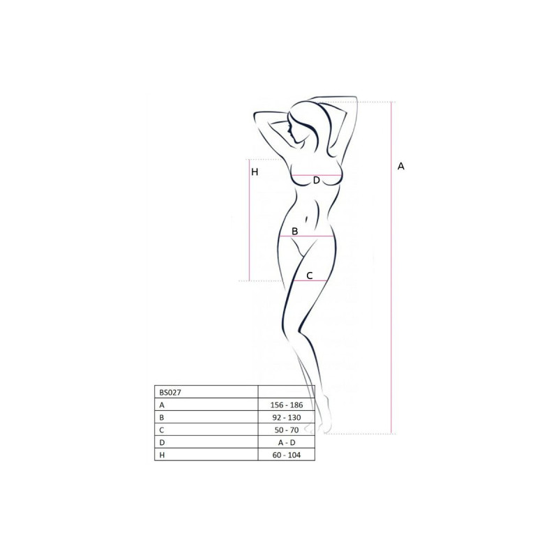 PASSION - WOMAN BS027 BODYSTOCKING WHITE DRESS STYLE ONE SIZE - PASSI…