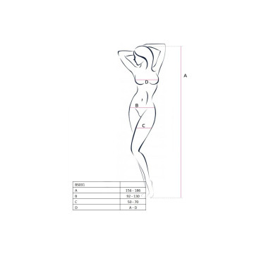 PASSION - WOMAN BS031 WHITE BODYSTOCKING ONE SIZE - PASSION WOMAN BOD…