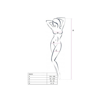 PASSION - WOMAN BS032 BODYSTOCKING ROSSO TAGLIA UNICA - PASSION WOMAN