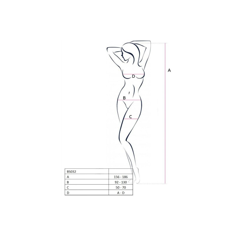 PASSION - WOMAN BS032 BODYSTOCKING ROSSO TAGLIA UNICA - PASSION WOMAN