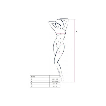 PASSION - WOMAN BS036 BODYSTOCKING BLANCO TALLA ÚNICA