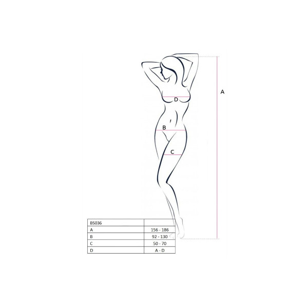 PASSION - WOMAN BS036 BODYSTOCKING ROJO TALLA ÚNICA