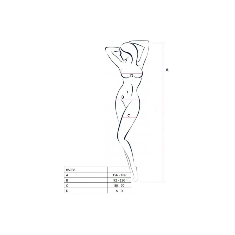 PASSION - WOMAN BS038 WHITE BODYSTOCKING ONE SIZE - PASSION WOMAN