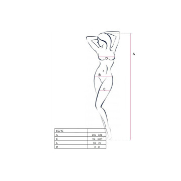 PASSION - WOMAN BS045 BODYSTOCKING BLACK ONE SIZE - PASSION WOMAN