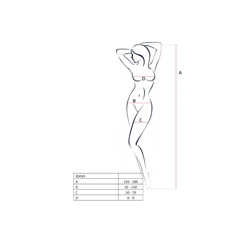 PASSION - FEMME BS045 BODYSTOCKING NOIR TAILLE UNIQUE - PASSION WOMAN