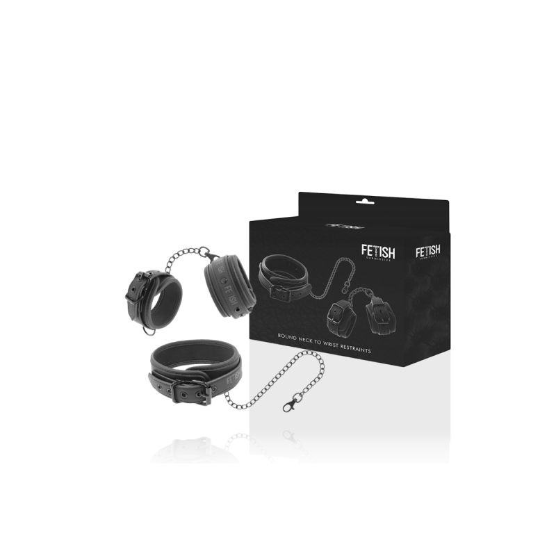Fetish Submissive - Collar Y Esposas Cuero Vegano Con Forro De