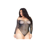 LEG AVENUE - CRYSTALIZED FISHNET BODYSTOCKING 1X-2X