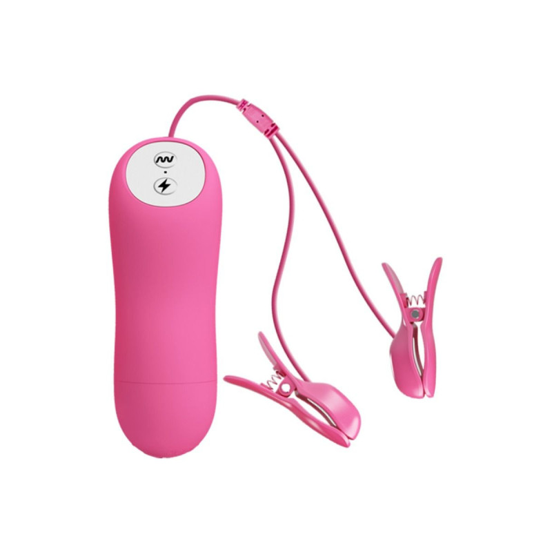 BAILE - Romantic Wave Pinces Vibrantes avec vibration et electrostimulation fuchsia : accessoire fetish | Vybes.it