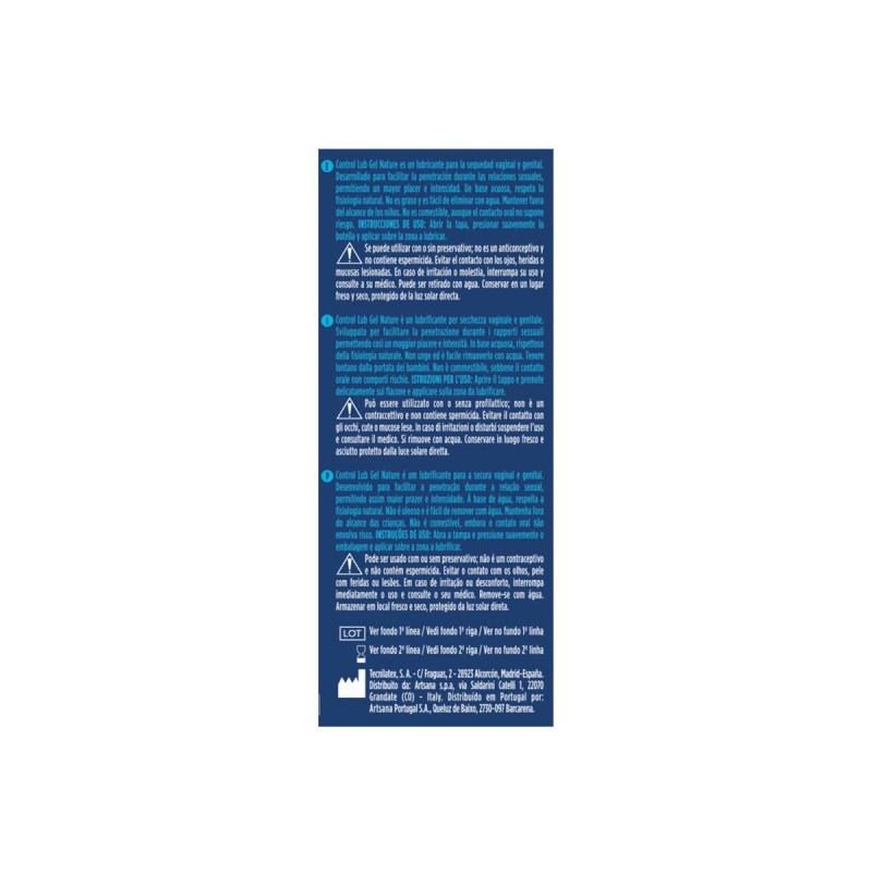 CONTROL - LUB GEL NATURE LUBRICANT 75 ML - CONTROL LUBES - Water-based