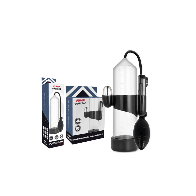 Pump Addicted - Bomba Erección Rx3 Transparente Con Vibrador |