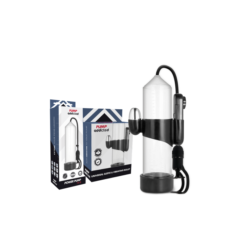 Pump Addicted - Bomba Erección Rx5 Transparente Con Vibrador |